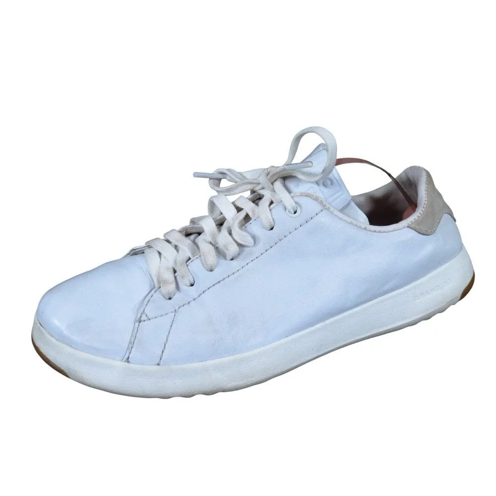 Cole Haan GrandPrø Women Tennis Sneaker Size 8.5 Athletic White Leather W02897
